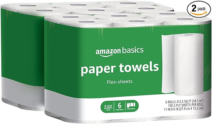 Amazon Basics 2-Ply Flex-Sheets Paper Towels